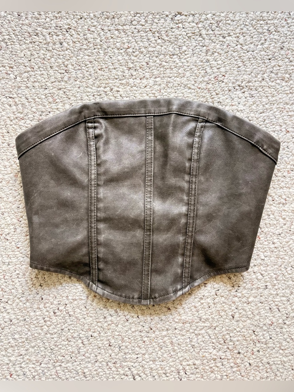 Faux Leather Corset Top